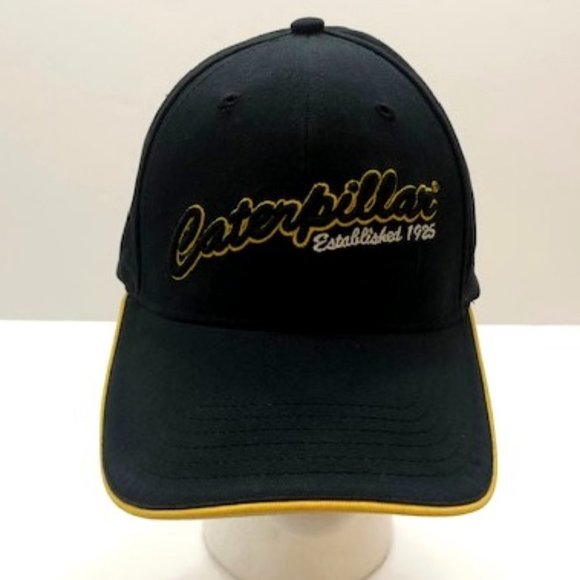 Caterpillar Other - Caterpillar CAT Equipment Trucker Black And Yellow Cotton Cursive Cap Hat